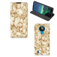 Nokia 1.4 | Standcase | Marmer Goud