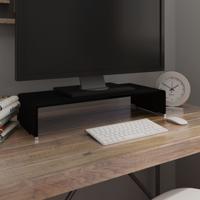 TV-meubel/monitorverhoger zwart 60x25x11 cm glas - thumbnail