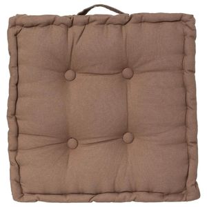 Atmosphera Vloerkussen Square - taupe - katoen - 40 x 40 x 8 cm - vierkant - Extra dik