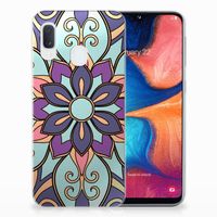 Samsung Galaxy A20e TPU Case Purple Flower