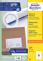Avery Zweckform 3427, Universele etiketten, Ultragrip, wit, 200 vel, 8 per vel, 105 x 74 mm