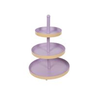 Etagere metaal, 3 laags, ø25*h35cm, coral lilac | 2 stuks - thumbnail