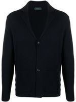 Zanone blazer en laine vierge à revers crantés - Bleu