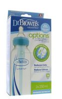 Dr Brown&apos;s Standaardfles 250ml duo blauw options (2 st) - thumbnail