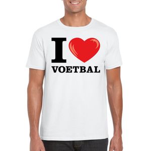 I love voetbal t-shirt wit heren