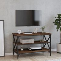 Tv-meubel 80x40x50 cm bewerkt hout bruineikenkleurig