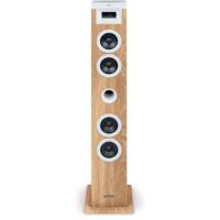 Altoparlante a torre - THOMSON - Bluetooth/CD/USB/SD - Bianco/Legno - 60W - Radio FM