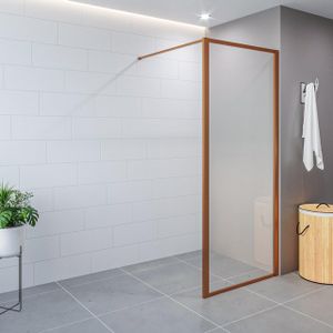 Saniclass Colorem inloopdouche - 100x200cm - 8mm - helder nano coating glas - frame - geborsteld koper R-BC-2120-100-FFG