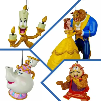 Belle en het Beest kerstballen Disney set van 4