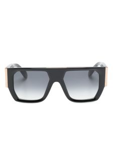 Philipp Plein lunettes de soleil rectangulaires à logo - Noir