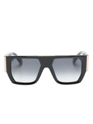 Philipp Plein Eyewear lunettes de soleil rectangulaires à logo - Noir