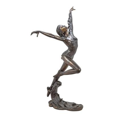 A BRONZE SCULPTURE OF A SCARF DANCER