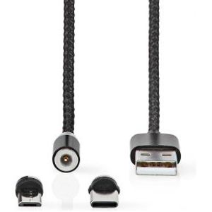 USB-Kabel | USB 2.0 | USB Type-A | USB Micro-B Male / USB Type-C© Male | No Data Transfer | Vernik
