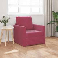 Vloerslaapbank met kussen Wijnrood 74 x 77 x 81 cm Fluweel
