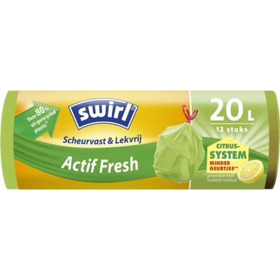 Swirl actif fresh pedaalemmerzakken met citroengeur 20l 12 stuks
