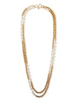 CHANEL Pre-Owned collier en chaîne serti de perles artificielles (années 1980) - Or