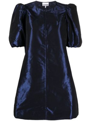 GANNI robe courte à manches bouffantes - Bleu