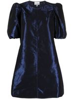 GANNI robe courte à manches bouffantes - Bleu