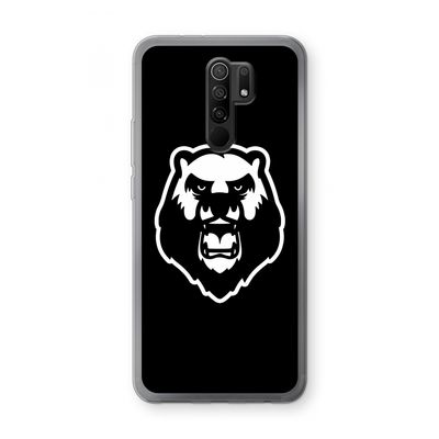 Angry Bear (black): Xiaomi Redmi 9 Transparant Hoesje