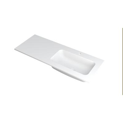 INK Faktor Wastafel Polystone Rechts met 1 Kraangat - 1200x450x15 mm - Mat Wit