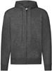 Fruit Of The Loom F401N Classic Hooded Sweat Jacket - Dark Heather Grey - XL