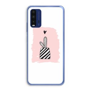Zwart-wit cactus: Xiaomi Redmi 9T Transparant Hoesje