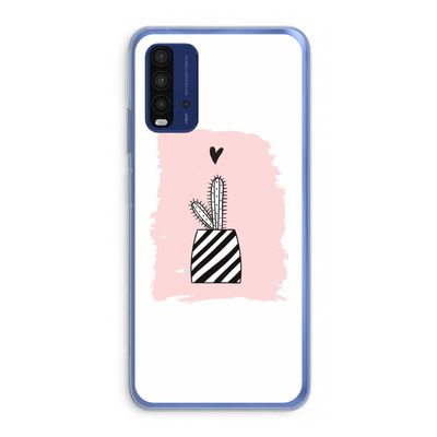 Zwart-wit cactus: Xiaomi Redmi 9T Transparant Hoesje