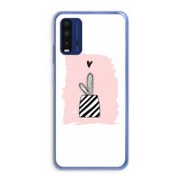 Zwart-wit cactus: Xiaomi Redmi 9T Transparant Hoesje
