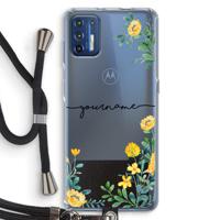 Gele bloemen: Motorola Moto G9 Plus Transparant Hoesje met koord