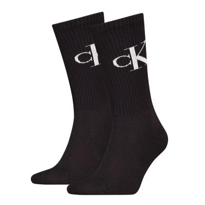 Calvin Klein Sokken Heren Monogram 2-pack Zwart-39/42