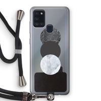 Marmeren cirkels: Samsung Galaxy A21s Transparant Hoesje met koord