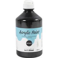 A-color Acrylverf metallic, metallic, zwart, 500 ml/ 1 fles