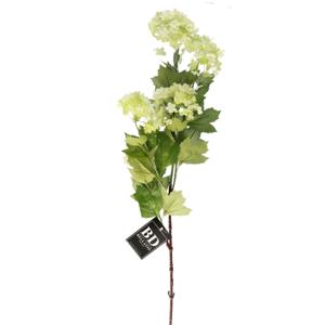 Kunstbloem Viburnum/Sneeuwbal - 88 cm - groen - losse steel - kunst zijdebloemen