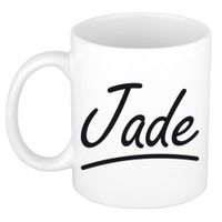 Naam cadeau mok / beker Jade met sierlijke letters 300 ml - thumbnail