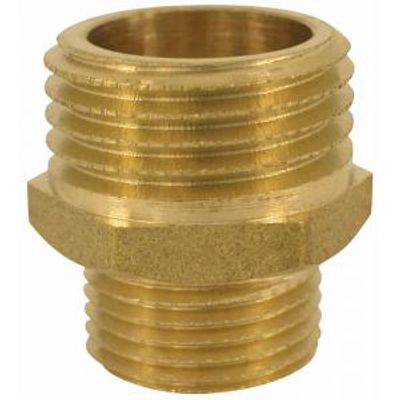 Messing verloopnippel met buitendraad 3/4 x 1/2 inch