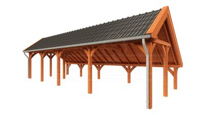 Trendhout Kapschuur de Hoeve XL 1110x440 cm- Kapschuurdak- Onbehandeld lariks Douglas hout- Trendhout
