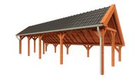 Trendhout Kapschuur de Hoeve XL 1110x440 cm- Kapschuurdak- Onbehandeld lariks Douglas hout- Trendhout