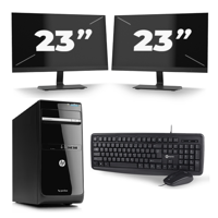 HP Pavilion p6 Series Micro Tower - Intel Core i7-3e Generatie - 16GB RAM - 256GB SSD - Windows 10 + 2x 23 inch Monitor HP Pavilion p6 Series Micro Tower - Intel Core i7-3e Generatie - 16GB RAM - 256GB SSD - Windows 10 + 2x 23 inch Monitor
