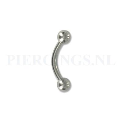 Wenkbrauwpiercing titanium 1.2 mm