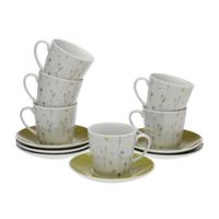 Set van 6 kopjes met schotel Versa Laison Porselein