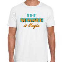 Toppers verkleed T-shirt heren - The summer is Magic - wit - Miami Vice - Tropische feestkleding
