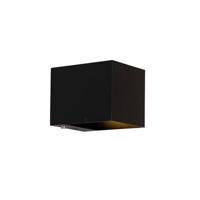 QAZQA Wandlamp zwart incl. LED en touch dimmer oplaadbaar - Joris