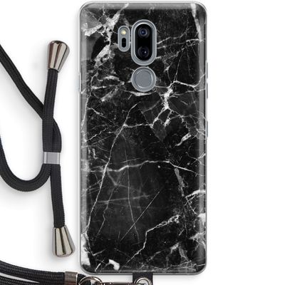 Zwart Marmer 2: LG G7 Thinq Transparant Hoesje met koord