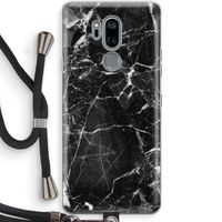 Zwart Marmer 2: LG G7 Thinq Transparant Hoesje met koord