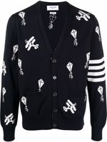 Thom Browne cardigan Sky Icons à détail 4 bandes signature - Bleu