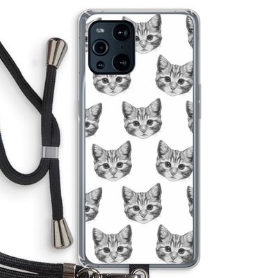 Kitten: Oppo Find X3 Pro Transparant Hoesje met koord