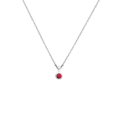 Collier Geboortesteen Juli Zilver 925 Gerhodineerd 41+4 cm