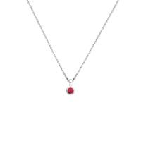 Collier Geboortesteen Juli Zilver 925 Gerhodineerd 41+4 cm