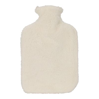 Warmwaterkruik - met extra zachte hoes - creme wit - 1,75L - kruik