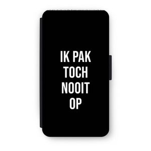 Ik pak nooit op - Zwart: iPhone X Flip Hoesje